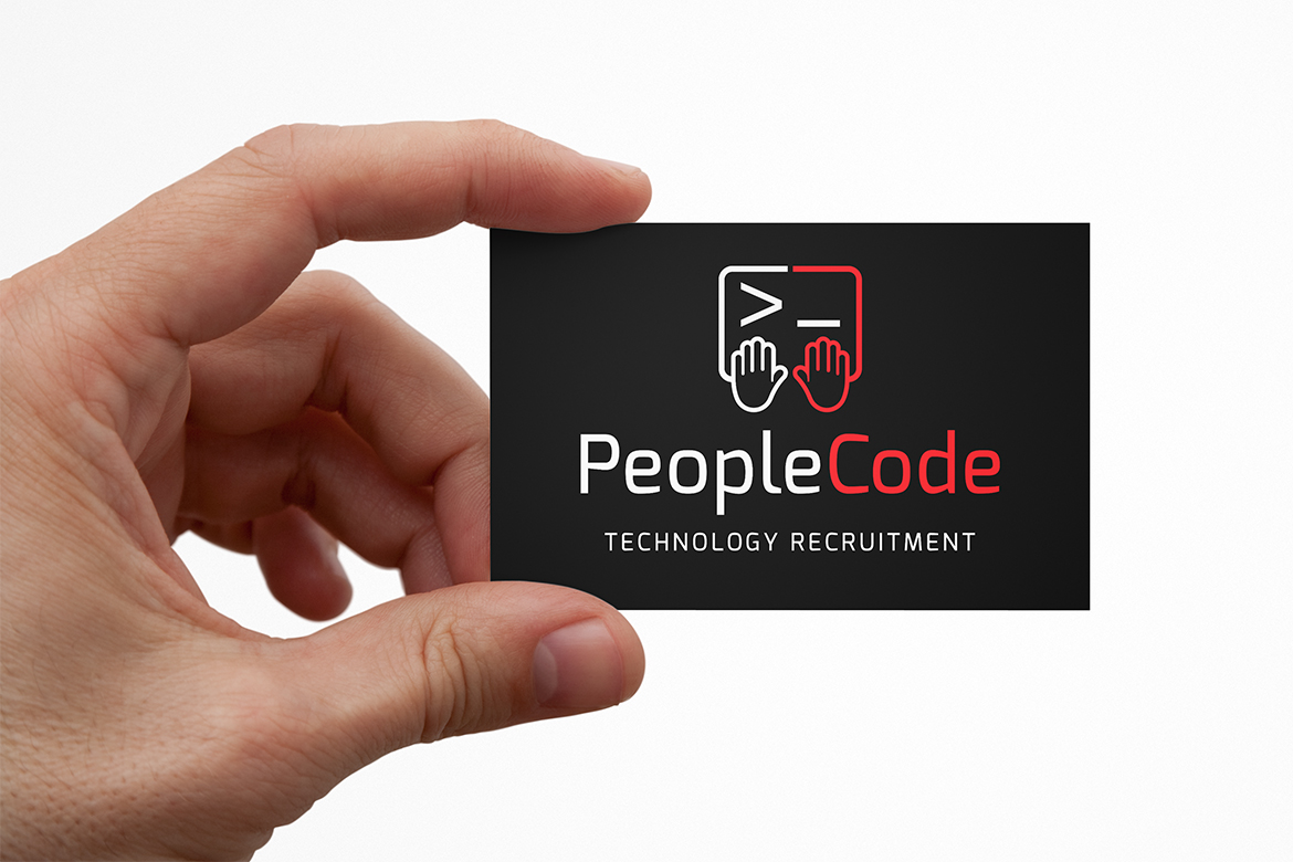 People Code Logo Design on Business Card